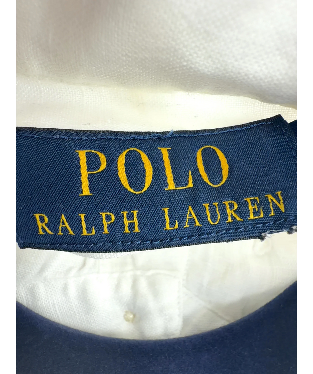 Polo Ralph Lauren White Classic Fit Short-Sleeve Linen Shirt, size UK M — detail