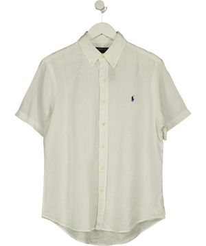 Polo Ralph Lauren Classic Fit Short-Sleeve Linen Shirt White UK M