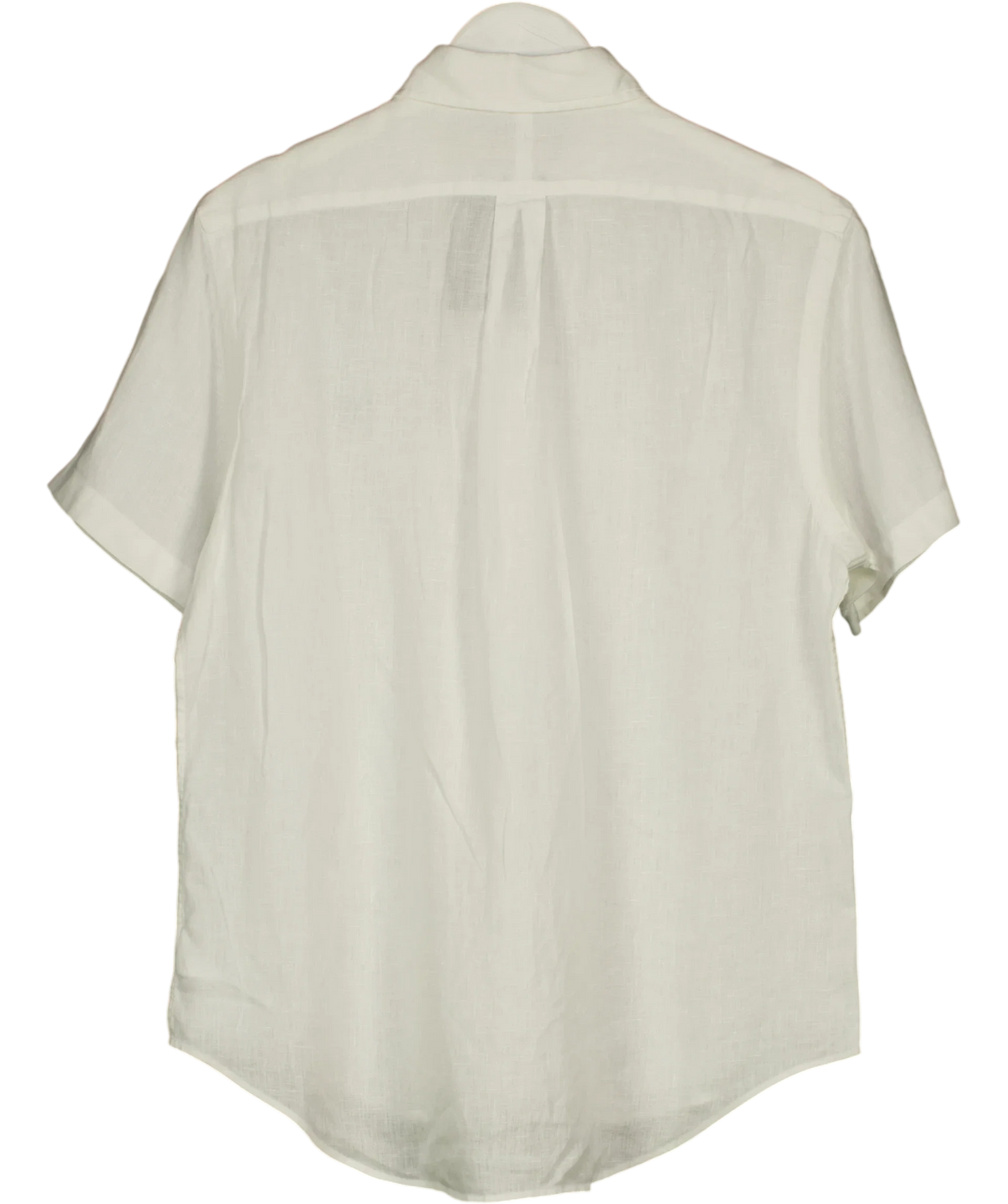 Polo Ralph Lauren White Classic Fit Short-Sleeve Linen Shirt, size UK M — back