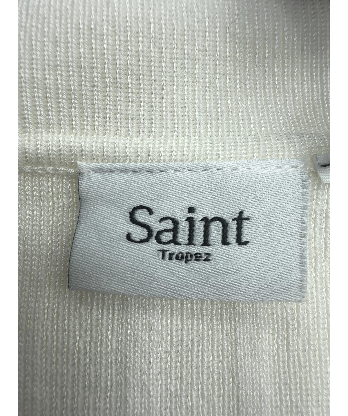 Saint Tropez White JuannaSZ Polo Pullover, size UK S — detail