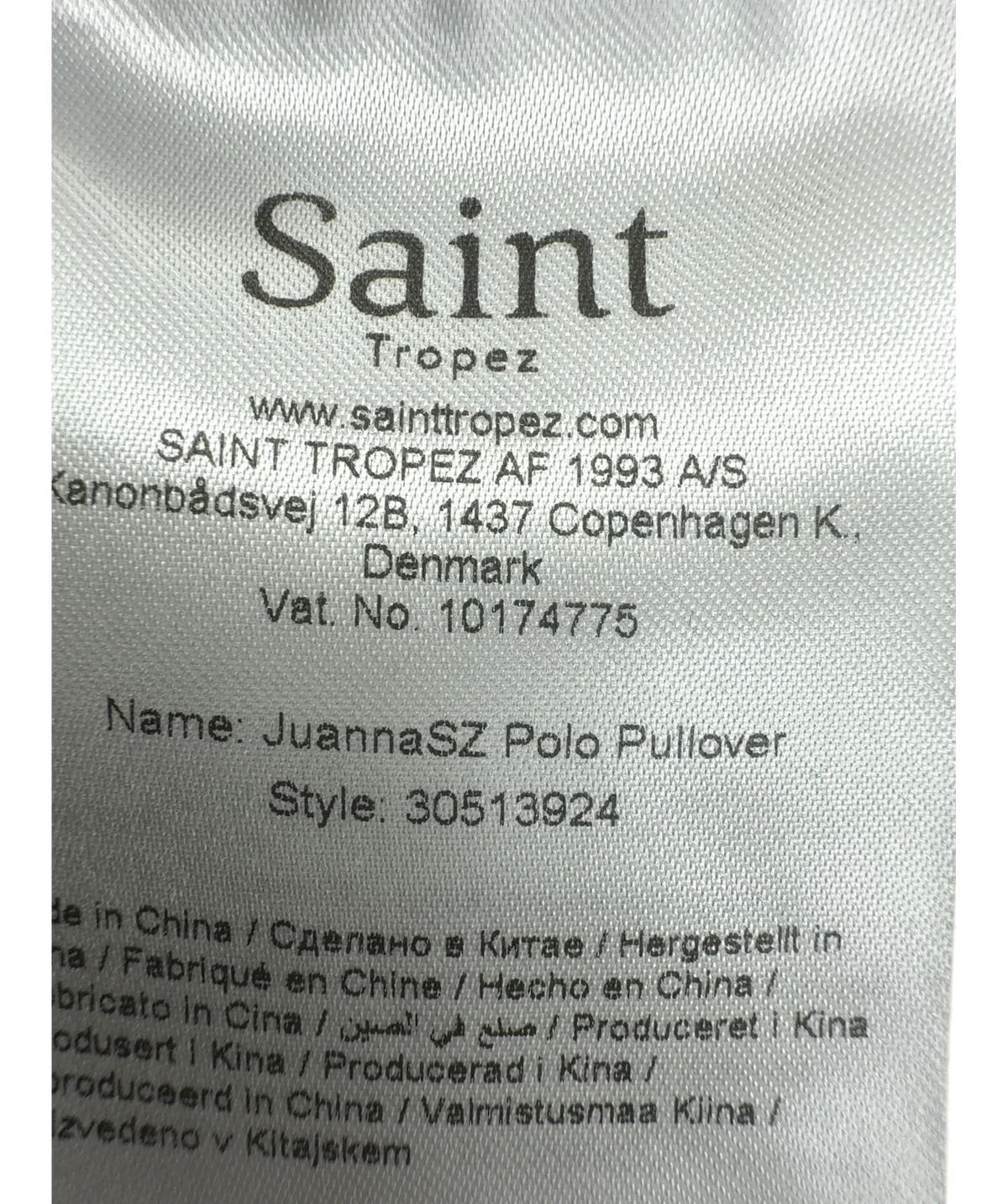 Saint Tropez navy JuannaSZ Polo Pullover, size UK S — fabric detail