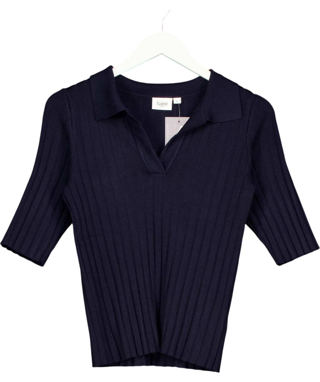 Saint Tropez navy JuannaSZ Polo Pullover, size UK S — front