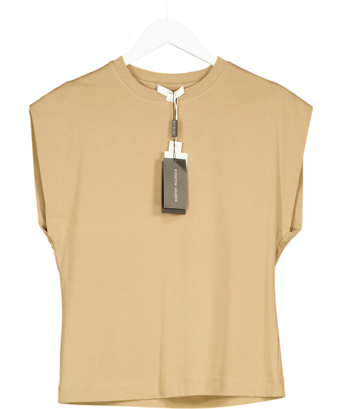 Vince Beige Crew Neck Muscle Tee, size UK XS — front