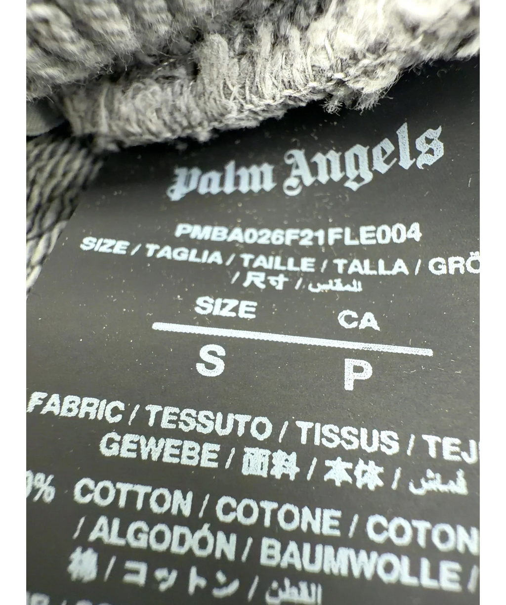 Palm Angels Grey curved logo sweatshirt, size UK S — care label