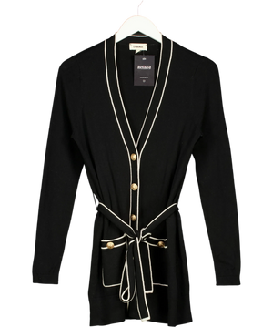 L'agence Black Contrast Piping Cardigan UK XS