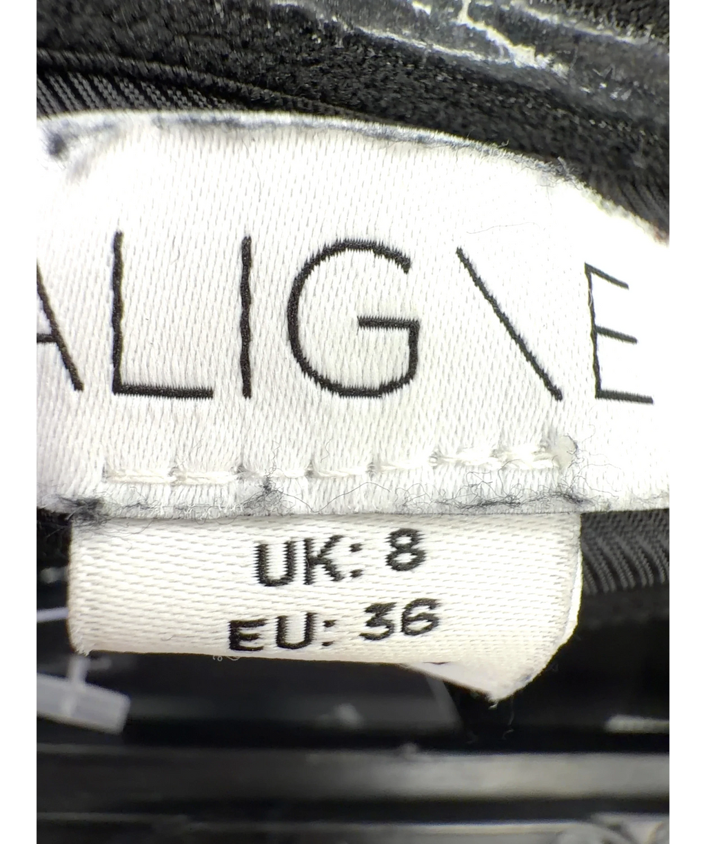 Aligne Black Ken Corset Top, size UK 8 — care label