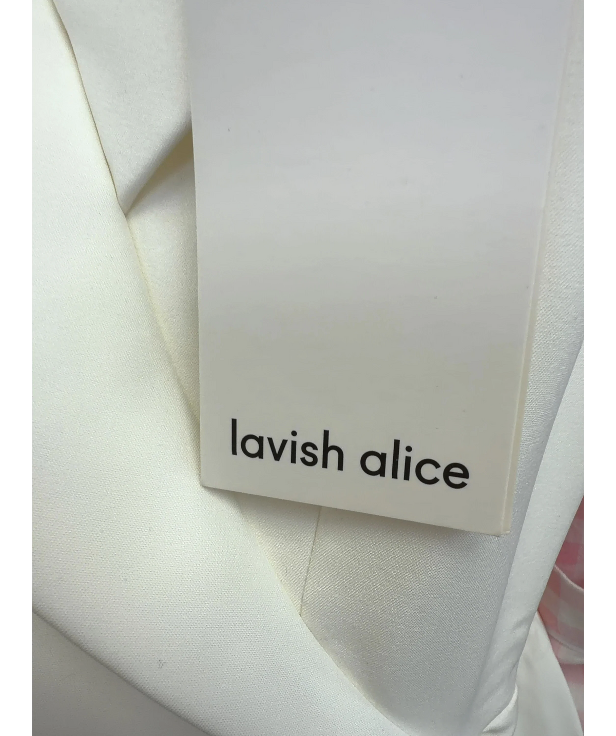 Lavish Alice White Asymmetric Ruffle Detail Midi Dress, size UK 8 — detail