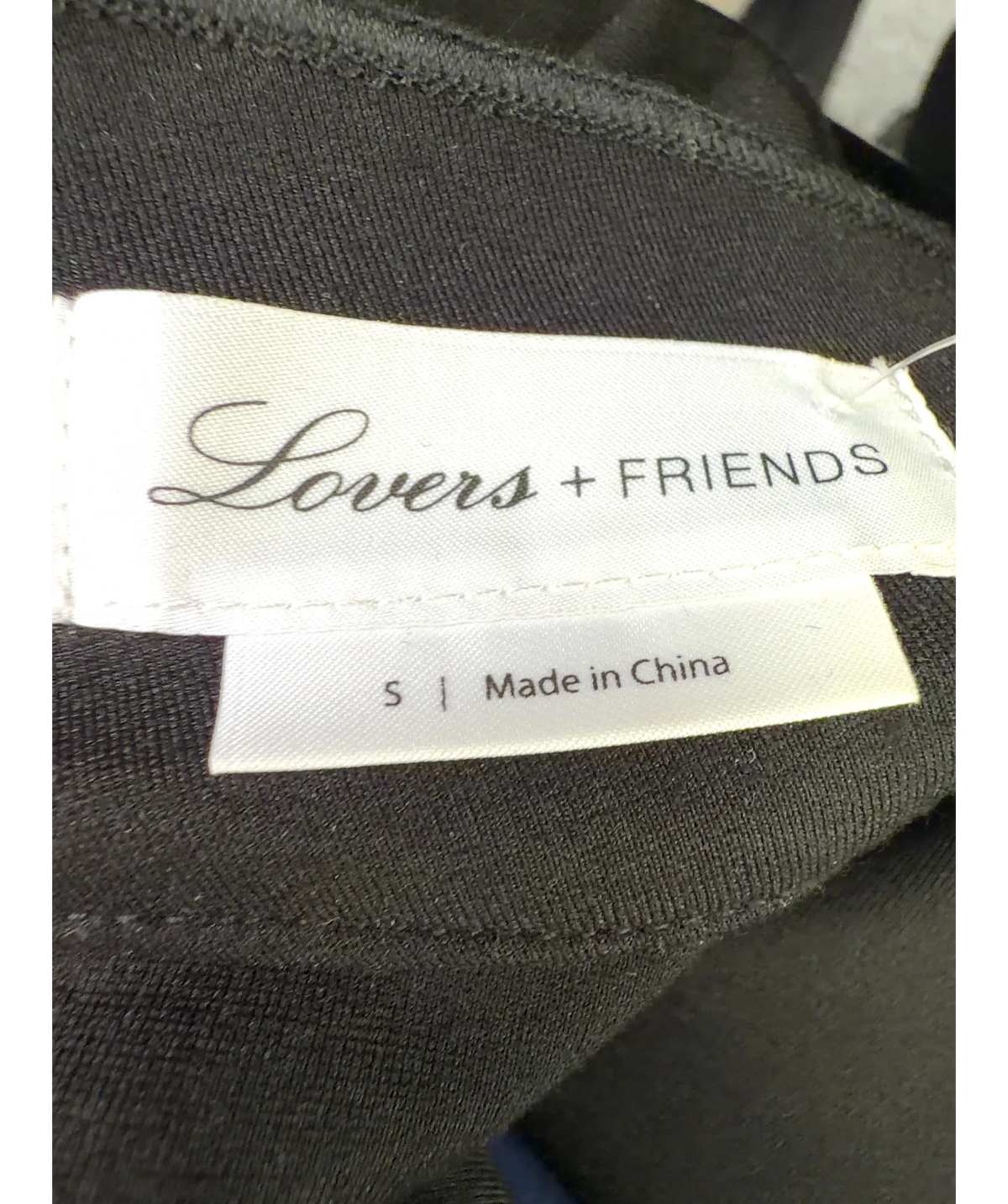 Lovers + Friends Black mock-neck bodycon dress, size UK S — detail