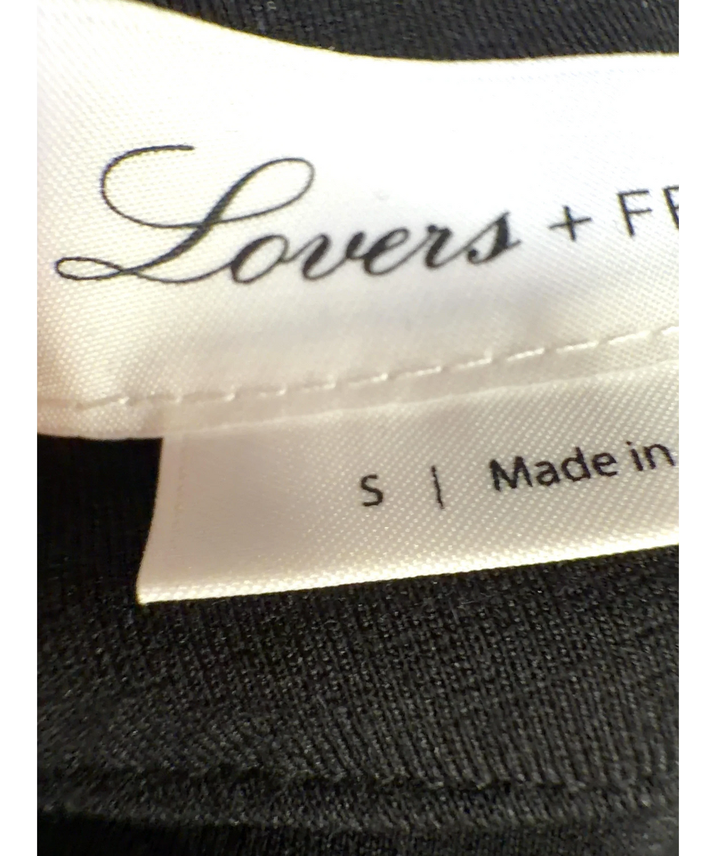 Lovers + Friends Black mock-neck bodycon dress, size UK S — care label