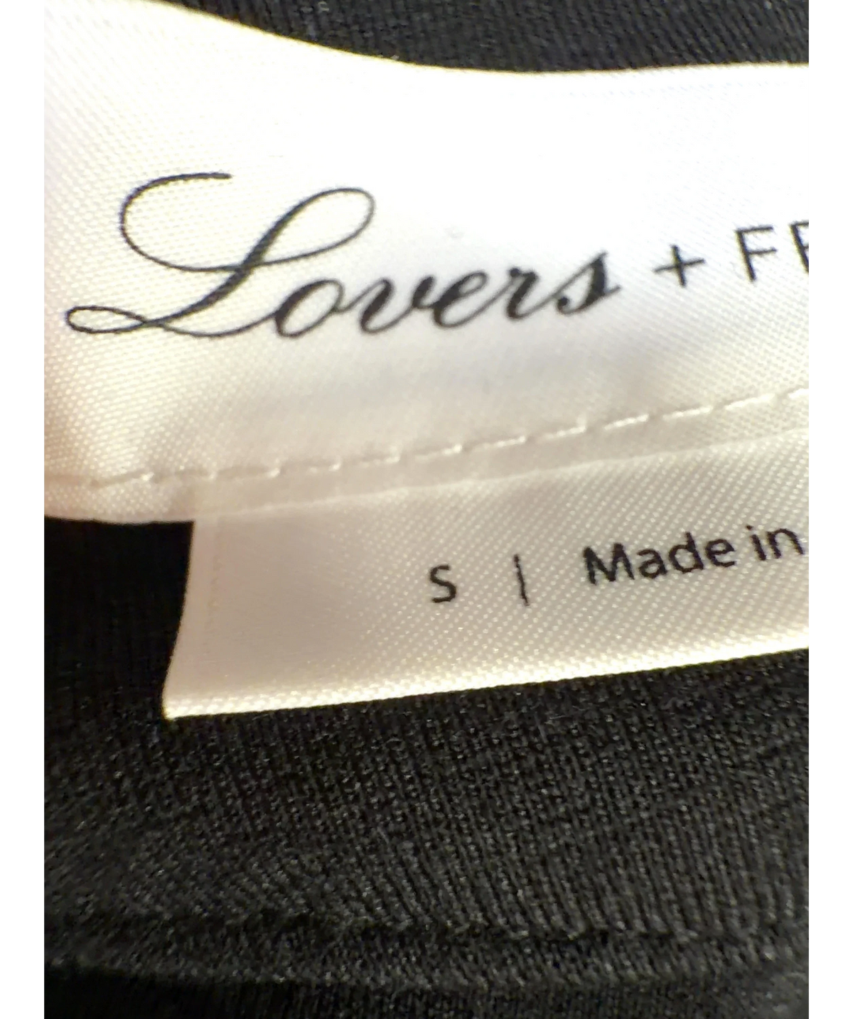 Lovers + Friends Black mock-neck bodycon dress, size UK S — care label