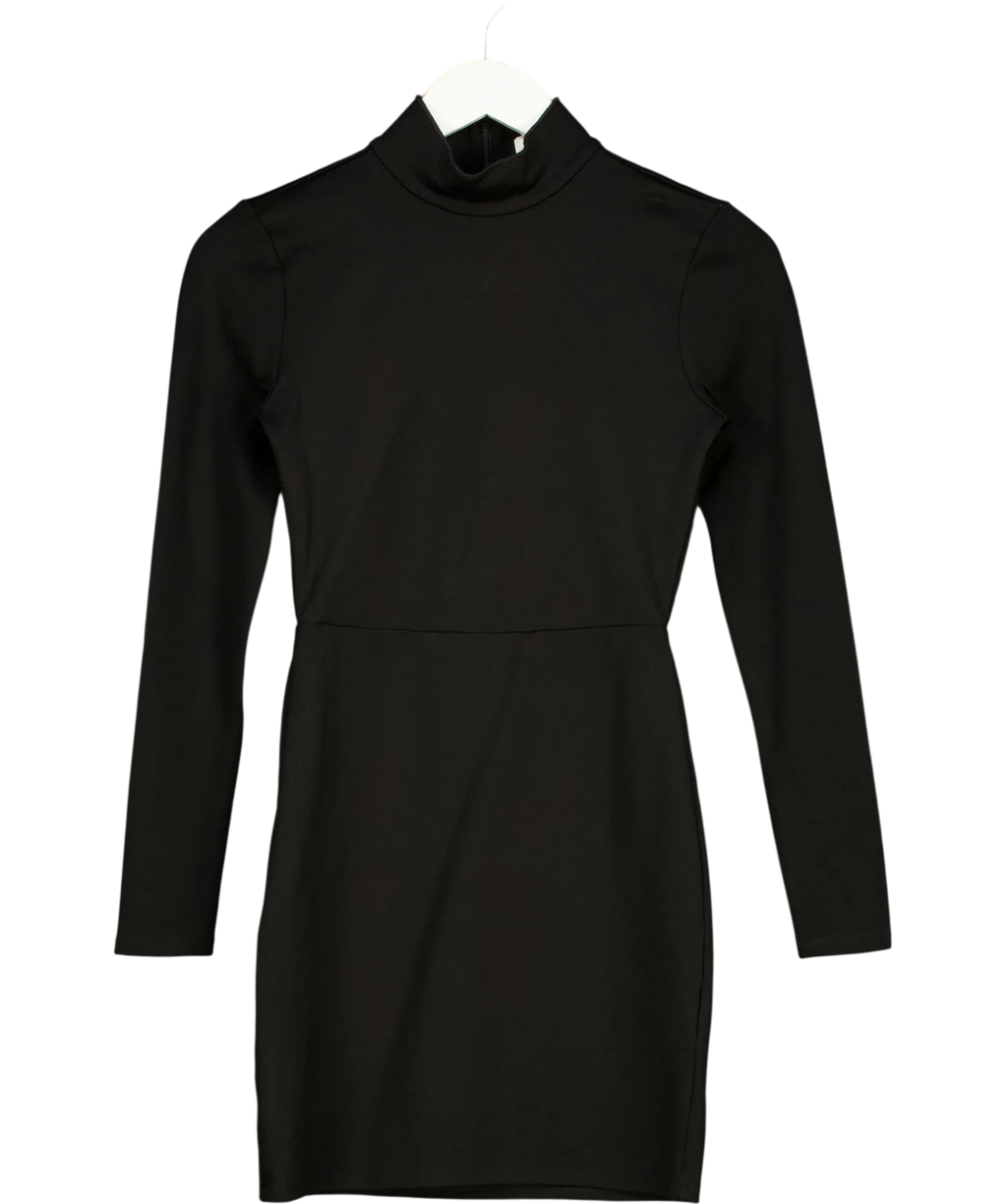 Lovers + Friends Black mock-neck bodycon dress, size UK S — front