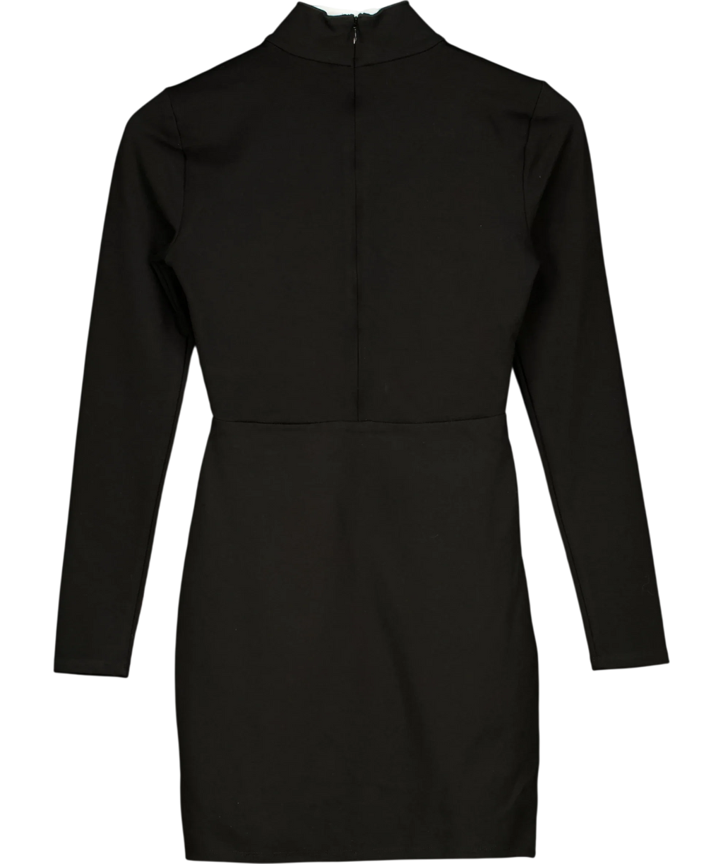 Lovers + Friends Black mock-neck bodycon dress, size UK S — back