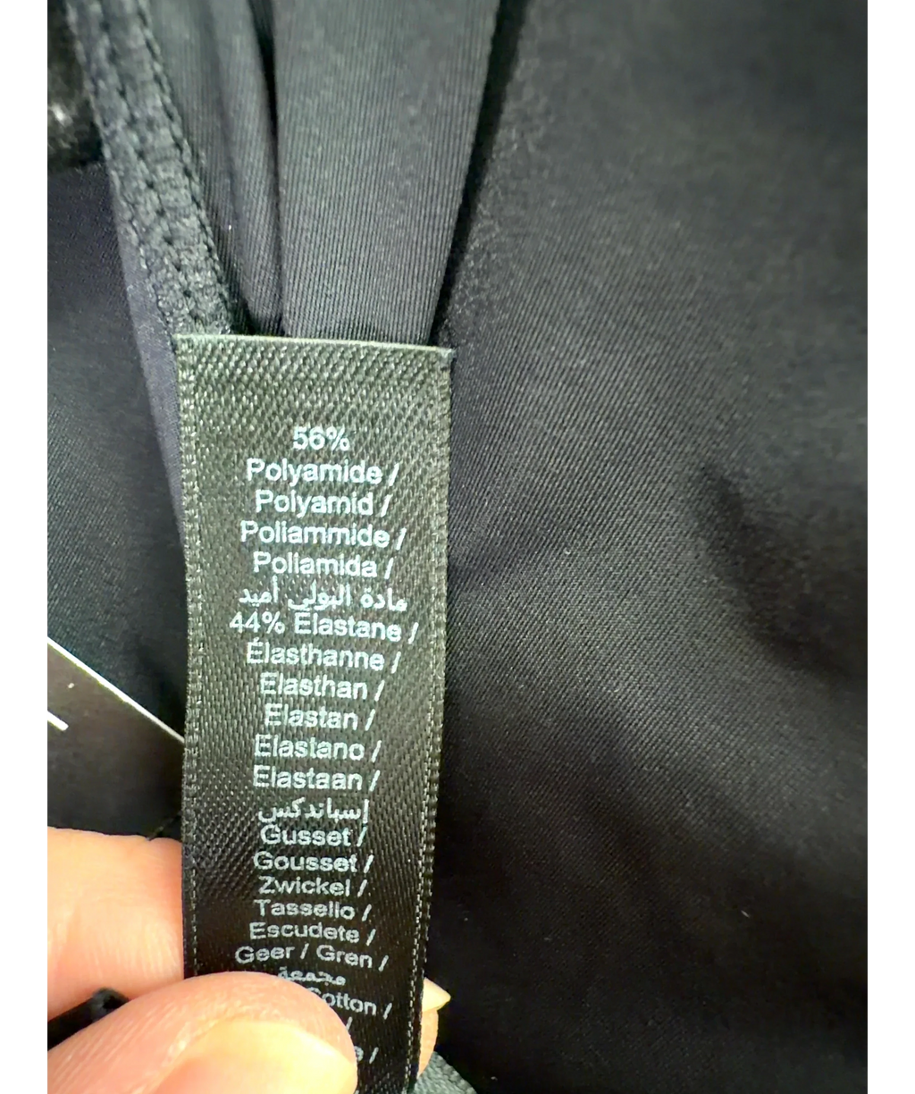 SKIMS Black Milky Sheer High Neck Midi Dress, size UK XS — label