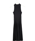 SKIMS Black Milky Sheer High Neck Midi Dress, size UK XS — front