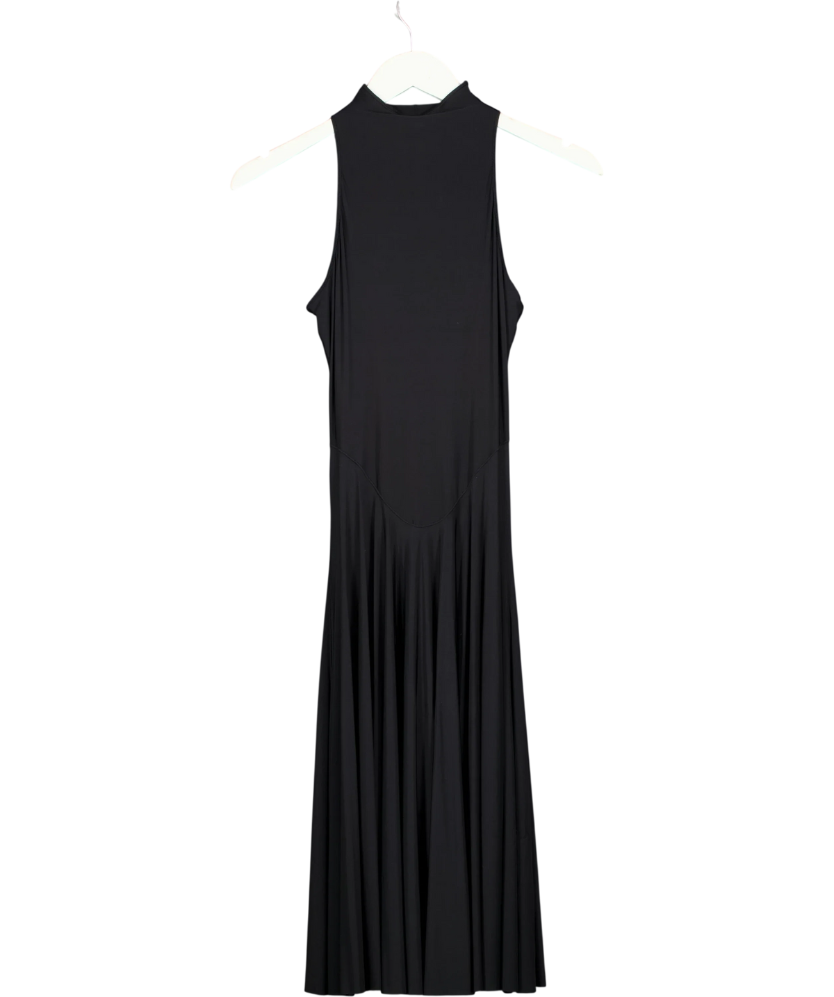 SKIMS Black Milky Sheer High Neck Midi Dress, size UK XS — front