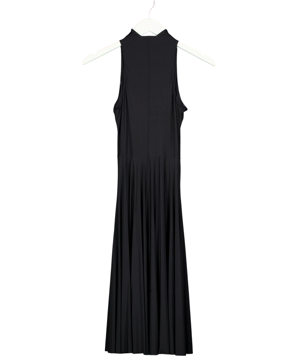SKIMS Black Milky Sheer High Neck Midi Dress, size UK XS — back