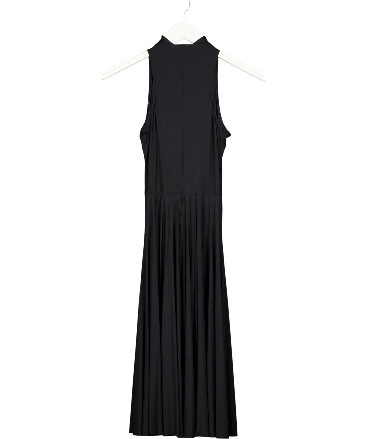 SKIMS Black Milky Sheer High Neck Midi Dress, size UK XS — back