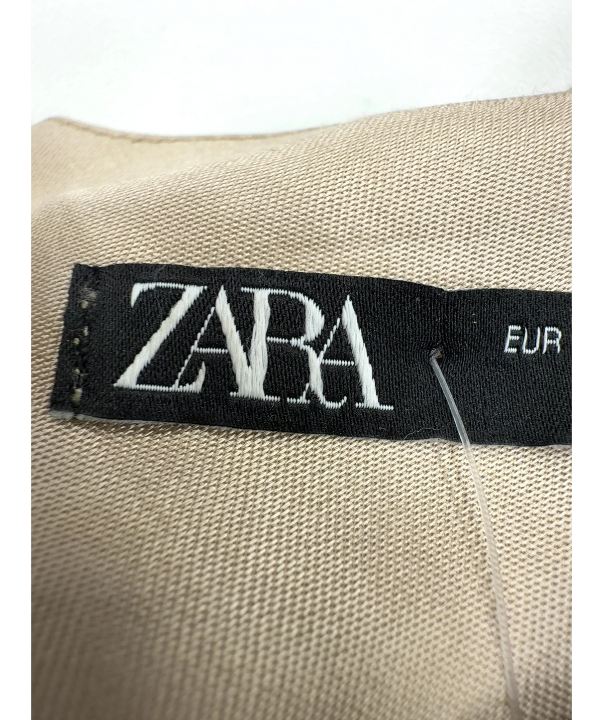 ZARA Beige Satin/Fluid Cowl Neck Cami Top, size UK M — detail