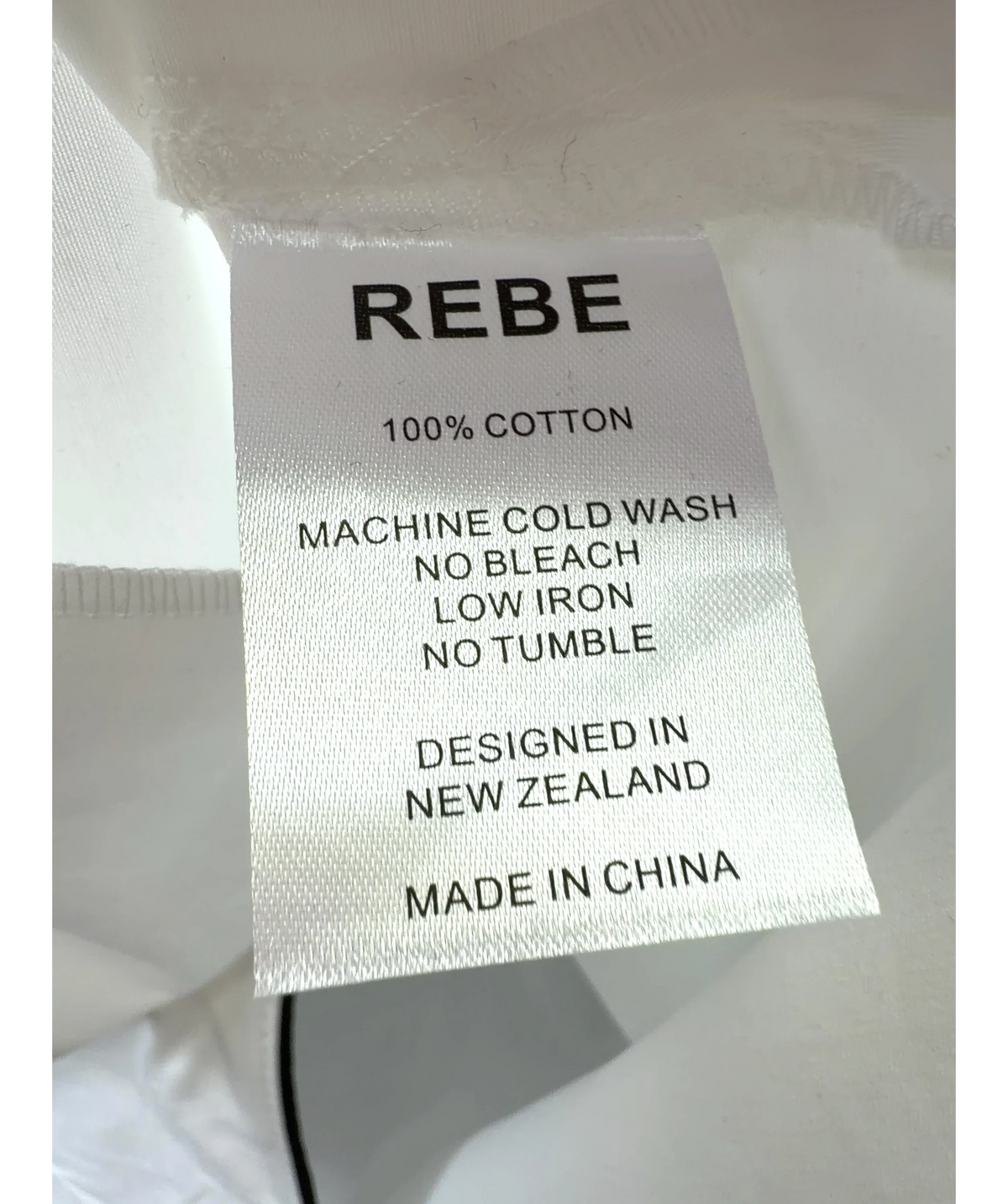 REBE White Piped Shirt, size UK S — label