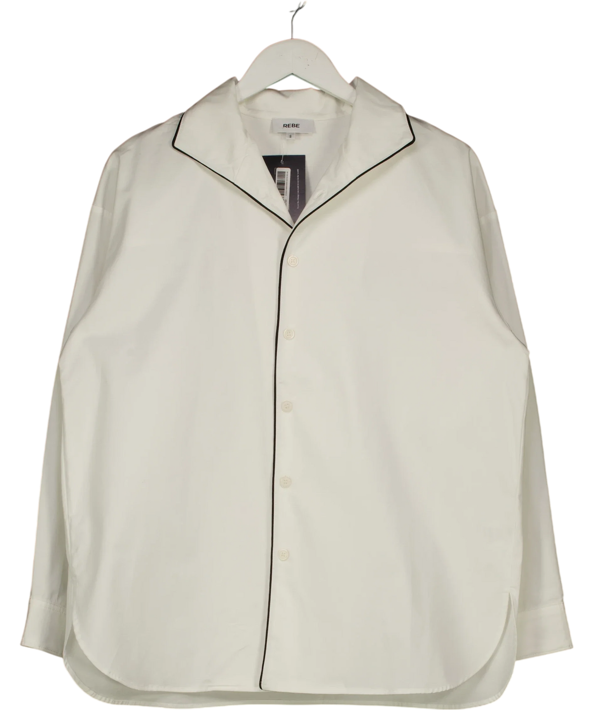 REBE White Piped Shirt, size UK S — front