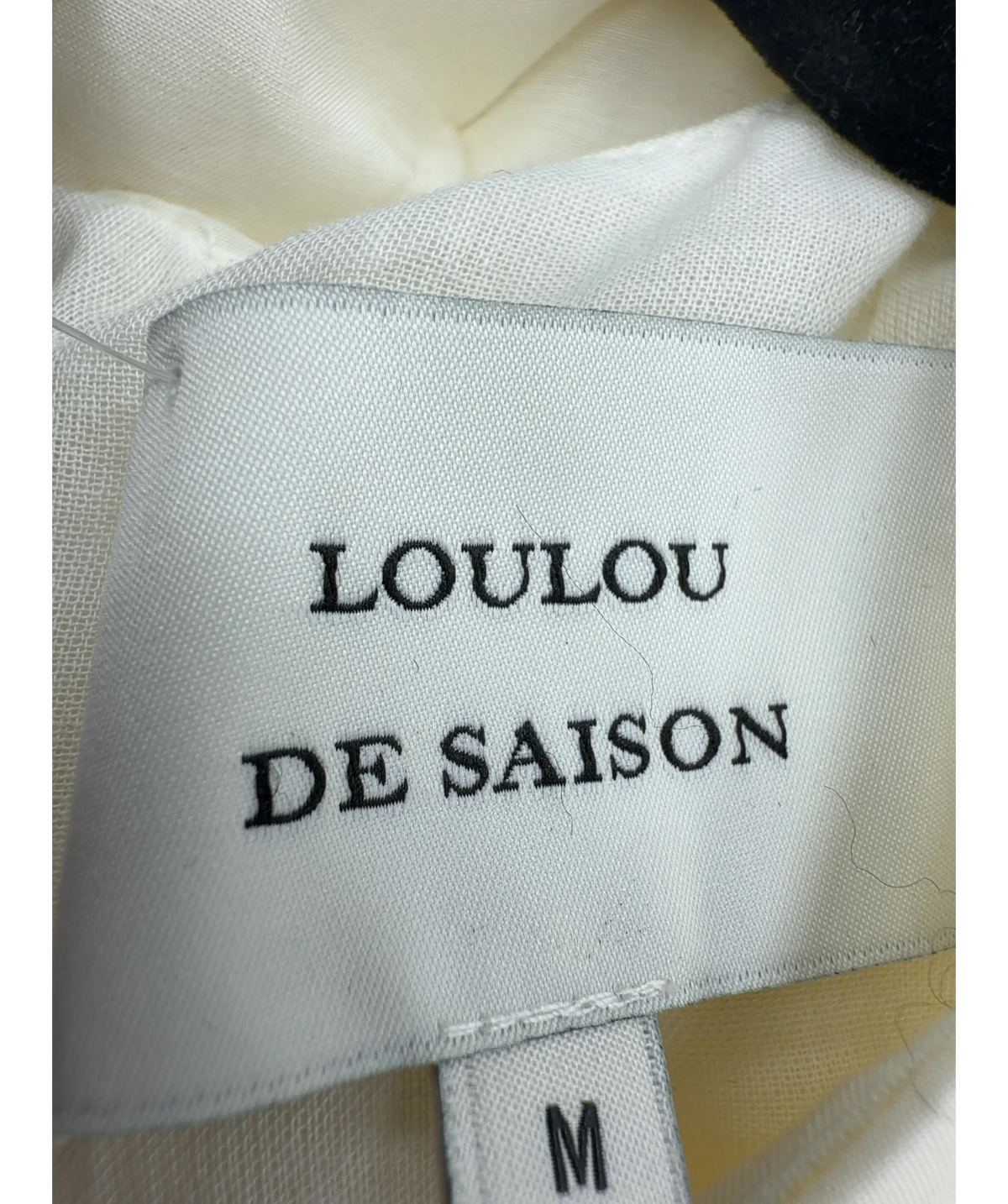 Loulou De Saison Cream LIAO Flaring Gathered Top, size UK M — detail