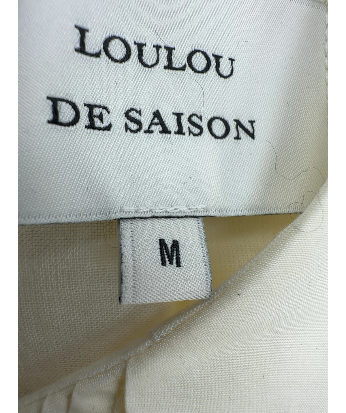 Loulou De Saison Cream LIAO Flaring Gathered Top, size UK M — care label