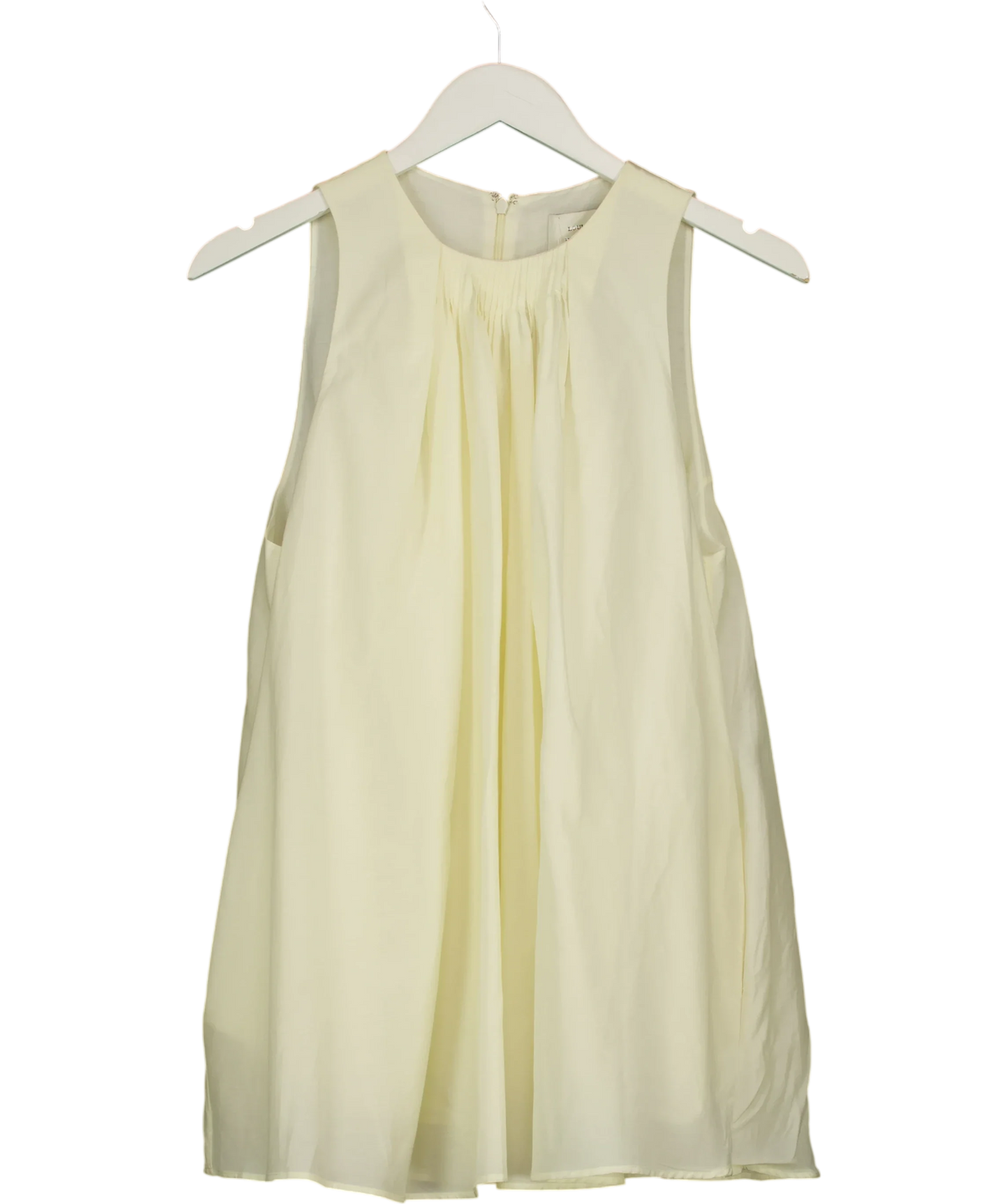 Loulou De Saison Cream LIAO Flaring Gathered Top, size UK M — front