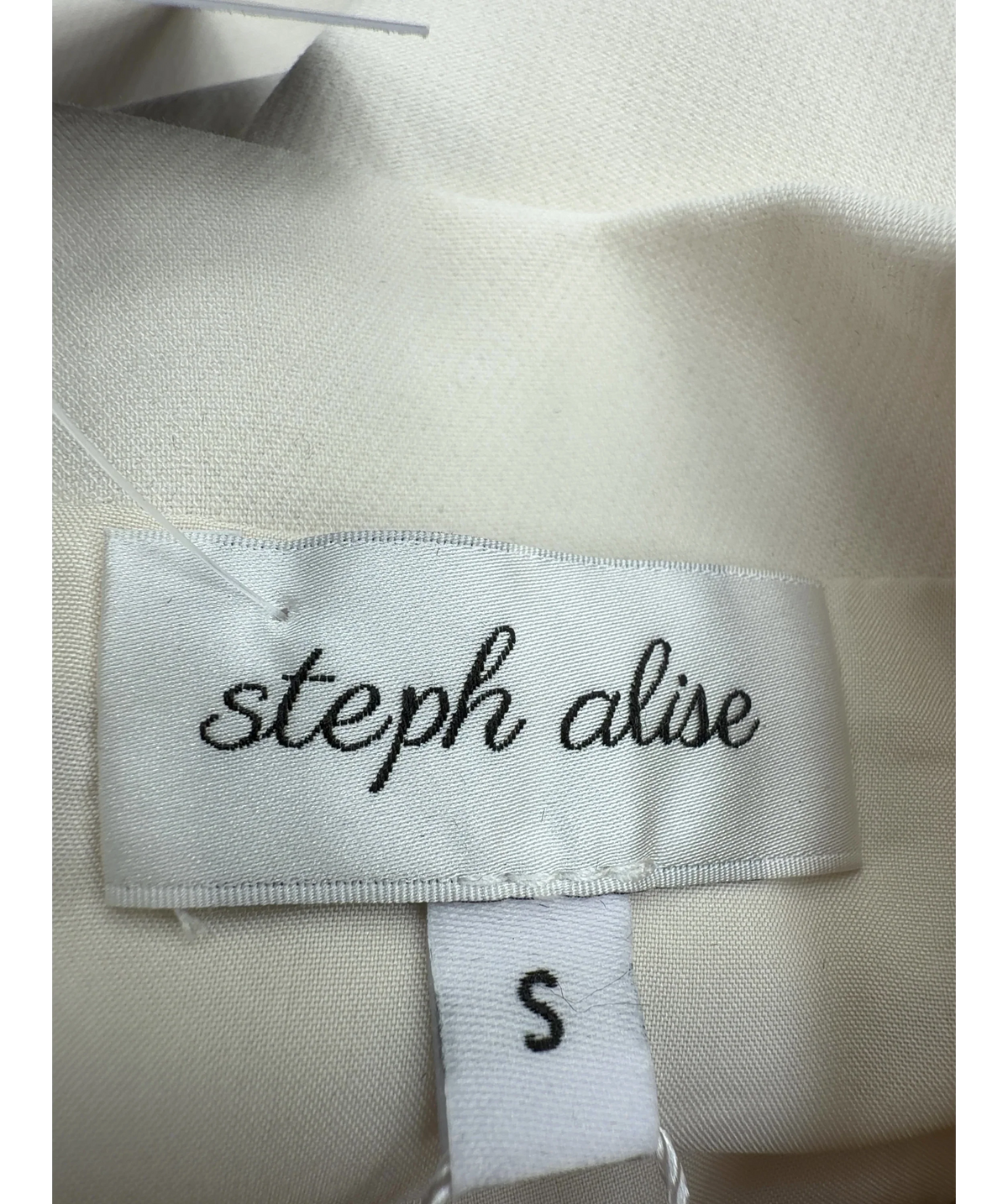 steph alise White High Neck Crepe Top, size UK S — detail