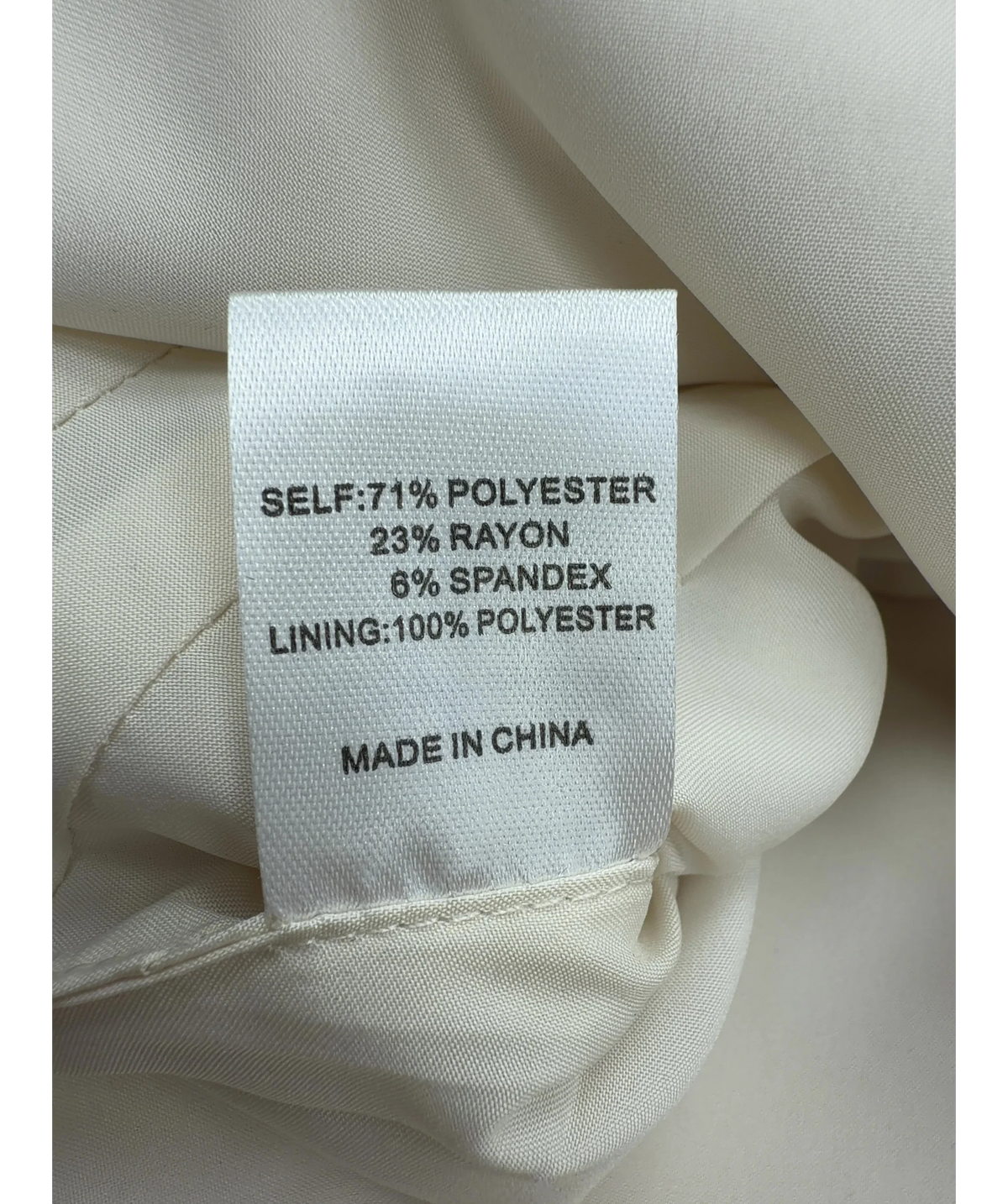 steph alise White High Neck Crepe Top, size UK S — label