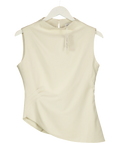 steph alise White High Neck Crepe Top, size UK S — front