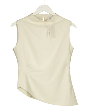 Steph Alise High Neck Crepe Top White UK S