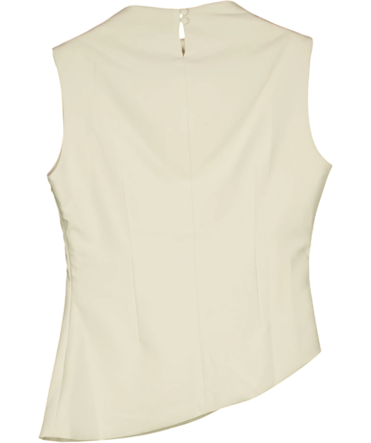 steph alise White High Neck Crepe Top, size UK S — back