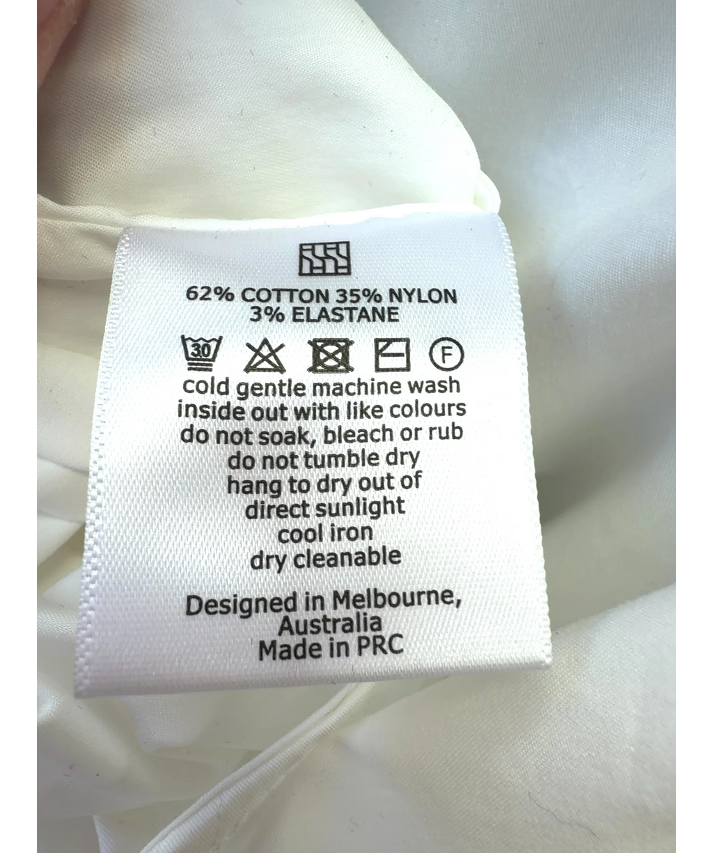 HENNE White Revanna Shirt, size UK 8 — label