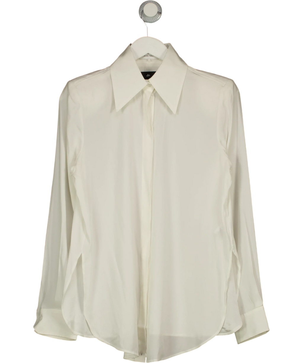 SCANLAN THEODORE White Relaxed Silk Shirt, size UK 8 — front