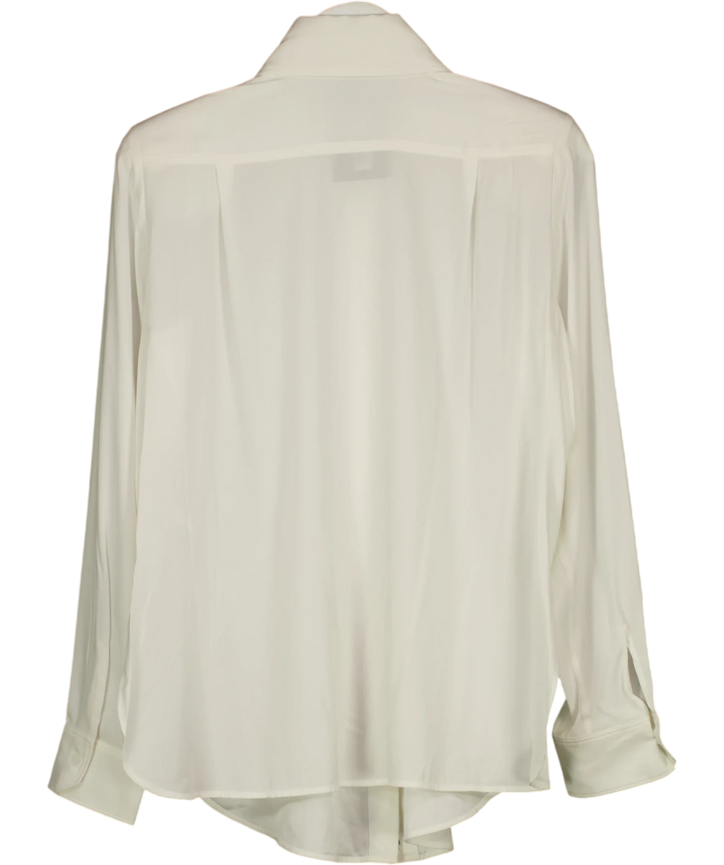 SCANLAN THEODORE White Relaxed Silk Shirt, size UK 8 — back