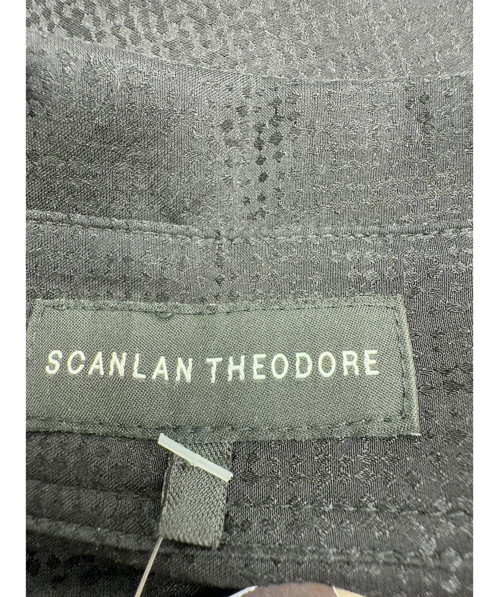 SCANLAN THEODORE Black Silk Jacquard Shoulder Pad Shirt, size UK 6 — detail