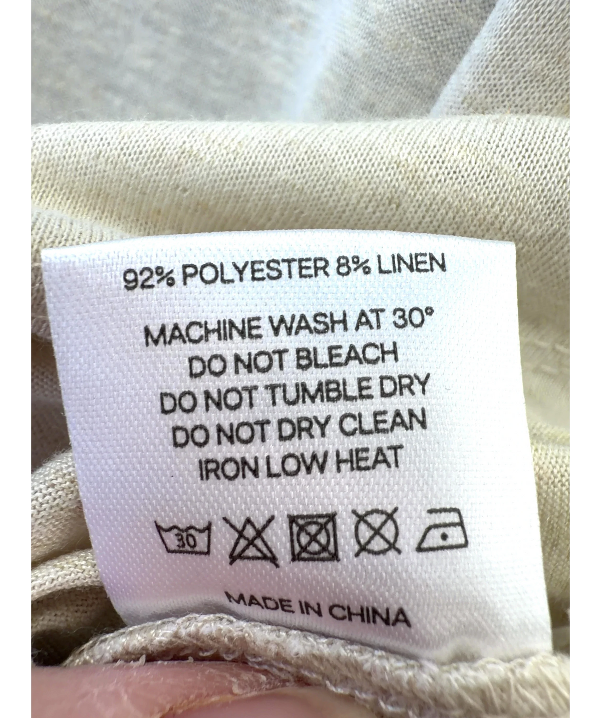 ATELIER NINETY FIVE Beige Relaxed-Fit Long-Sleeve Jersey Top, size UK S — label