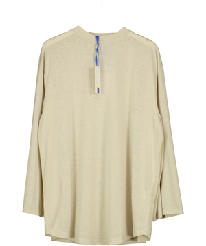 ATELIER NINETY FIVE Relaxed-Fit Long-Sleeve Jersey Top Beige UK S