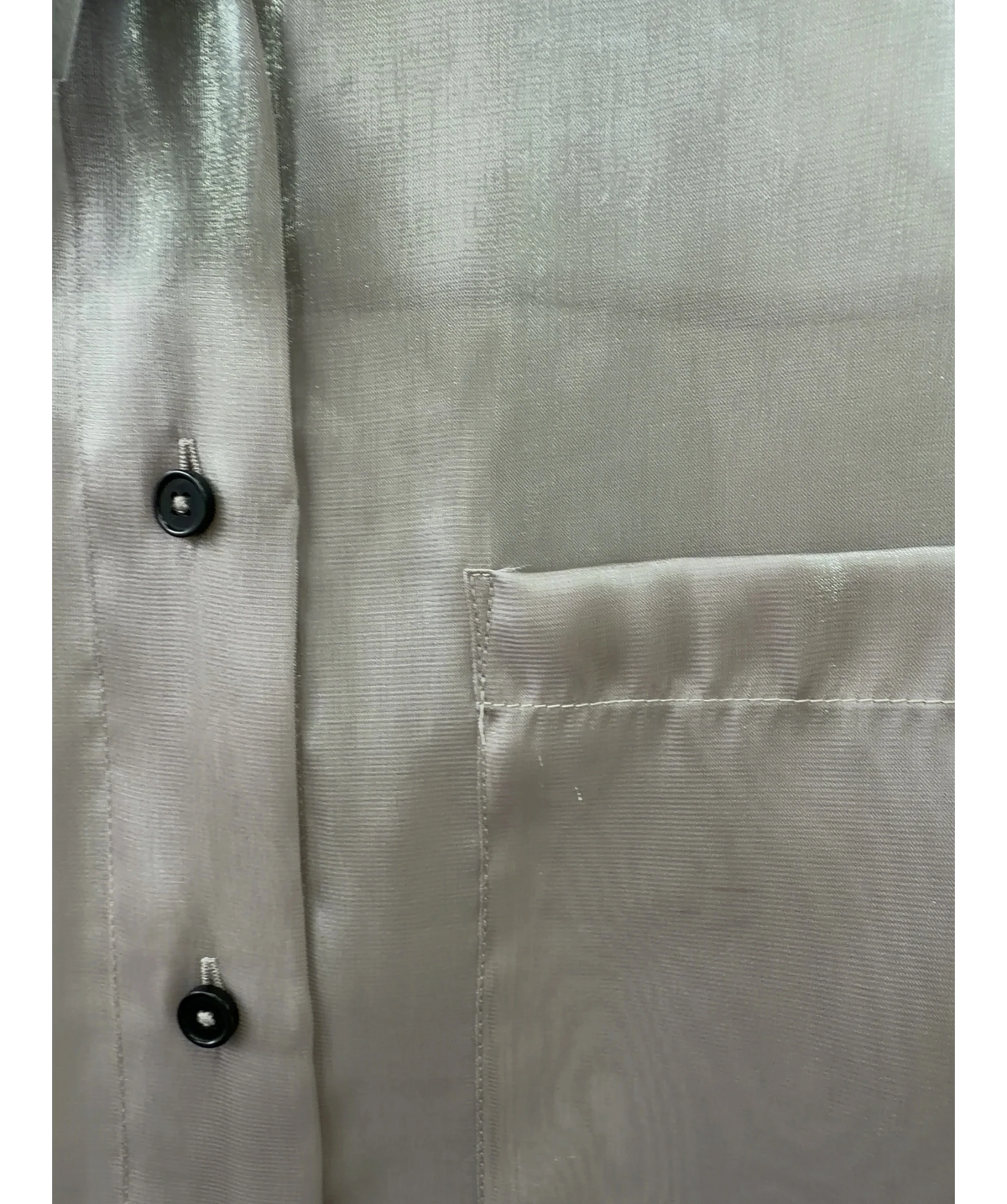 Reformation Grey Will Oversized Sheer Shirt, size UK S — label