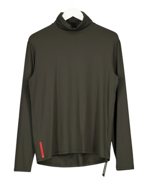 Prada Grey Zipped Pocket Turtleneck Technical Top  UK M