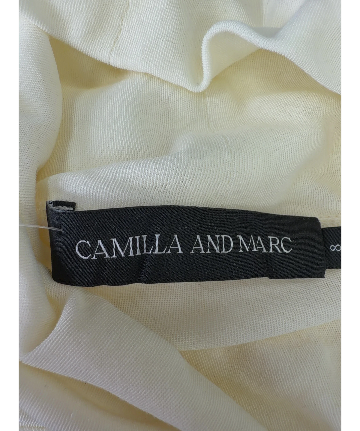 Camilla And Marc Cream Dakota Elbow Sleeve Top, size UK 8 — detail