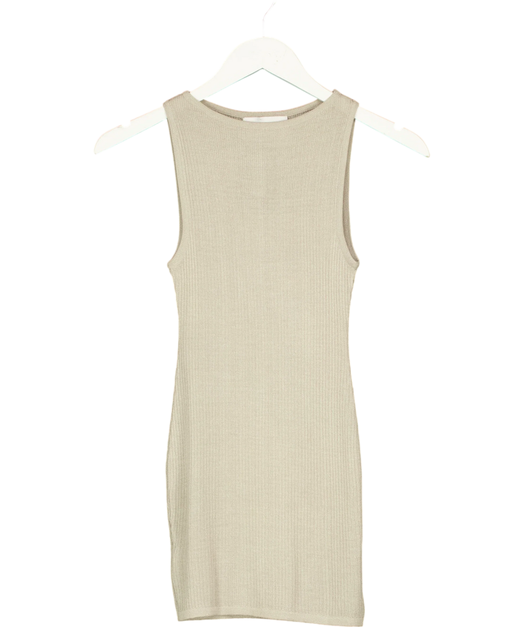 NAMI beige ribbed tank top, size UK S — front