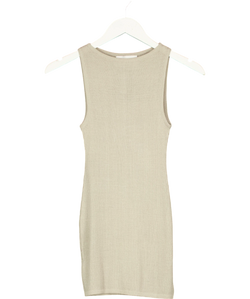 NAMI beige ribbed tank top, size UK S — front