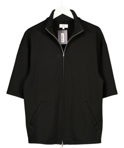 REBE Black Cotton Zip Sweater, size UK S — front
