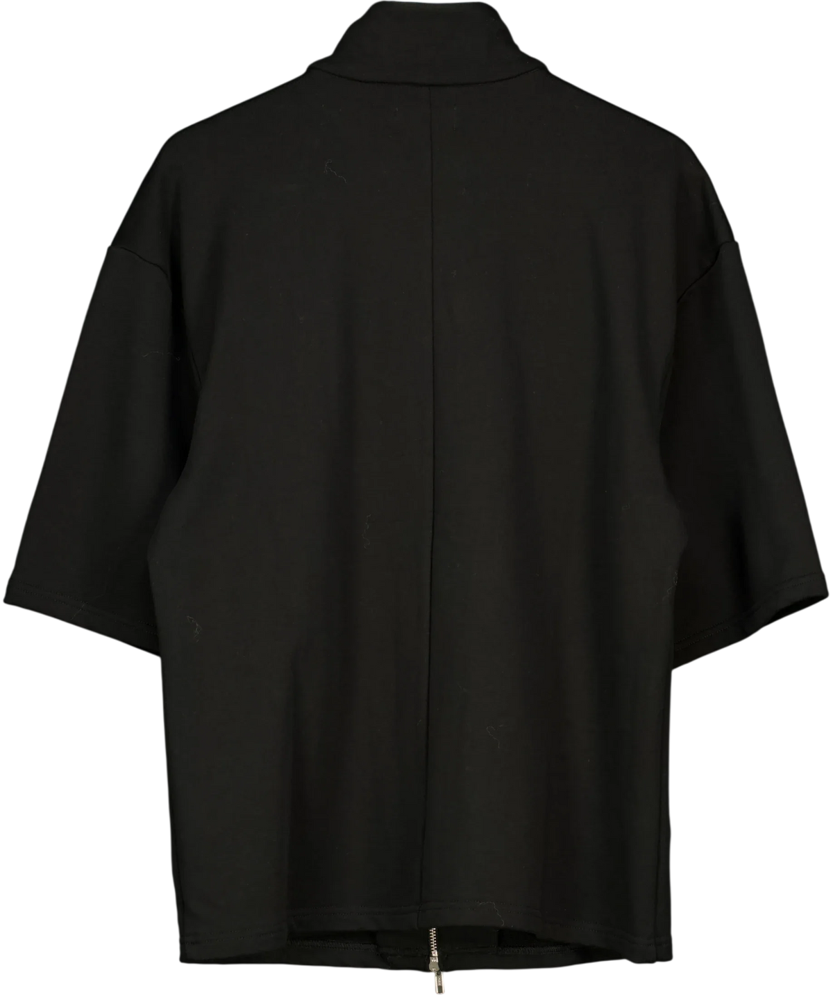 REBE Black Cotton Zip Sweater, size UK S — back