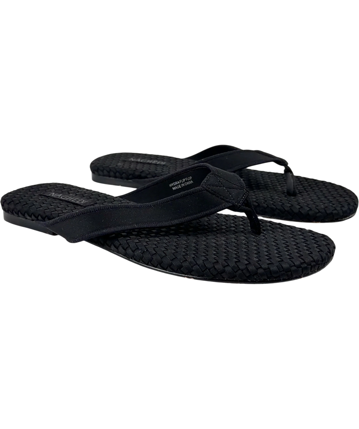 NAGHEDI Black HYDRA FLIP FLOP, size UK 6 EU 39 👠 — front