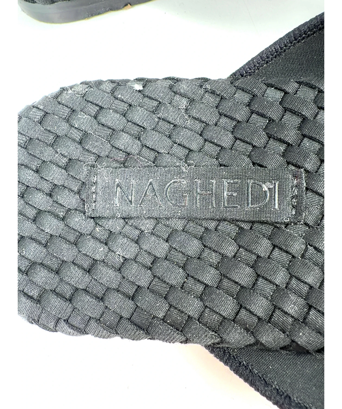 NAGHEDI Black HYDRA FLIP FLOP, size UK 6 EU 39 👠 — care label