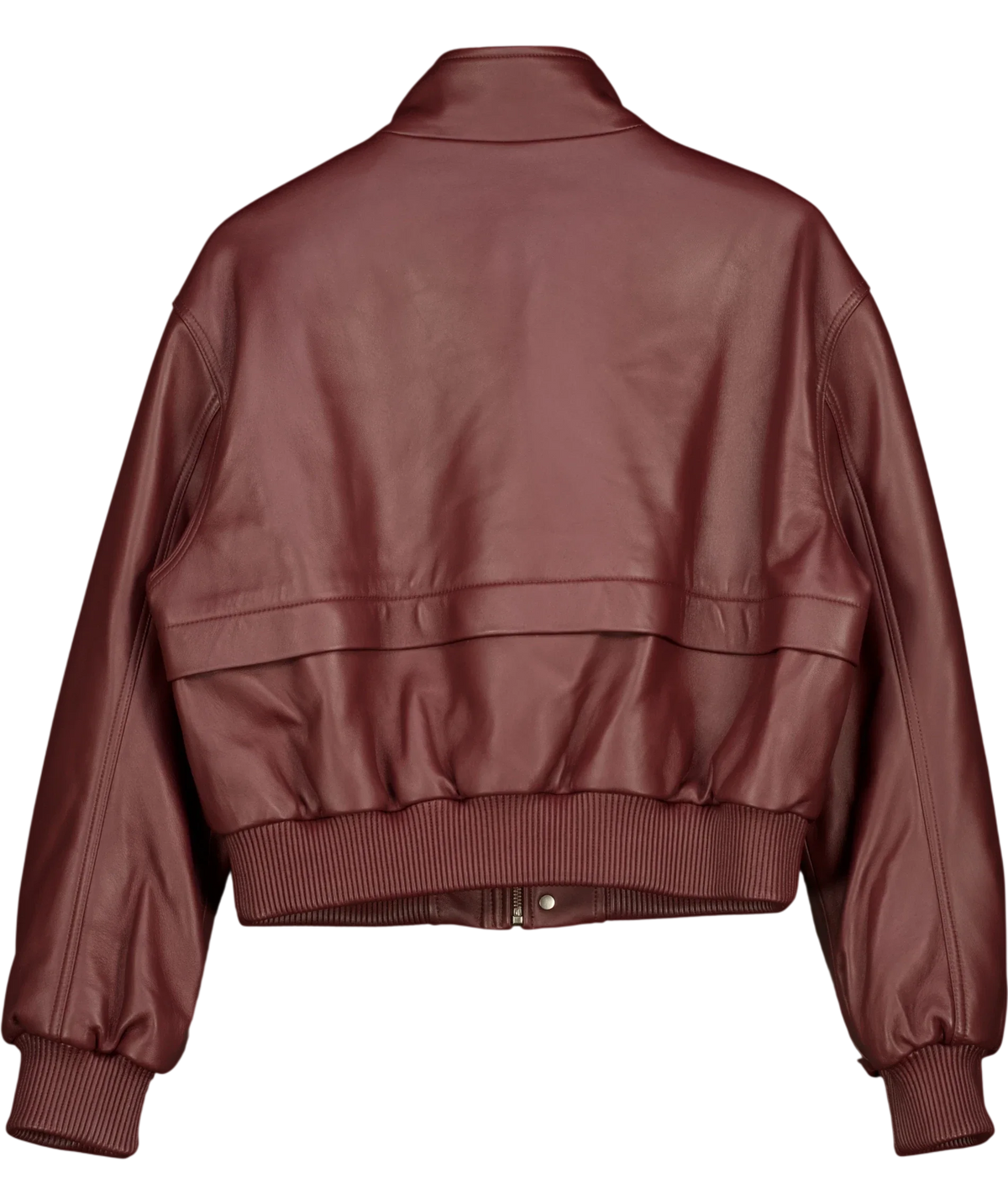 De Savary burgundy Leather Scarf Bomber Jacket, size UK S — view 8