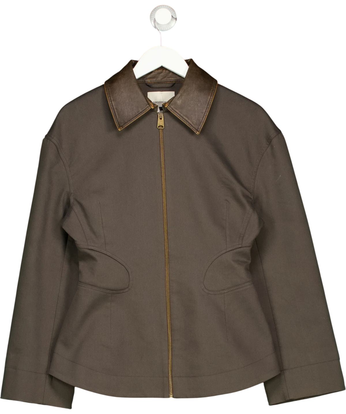 MYBESTFRIENDS Brown Brown Trucker Jacket, size UK 8 — front