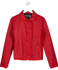Prada Red Red Quilted Jacket, size UK 8 — front